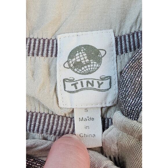 Tiny Anthropologie Cirrus Hoodie Jacket neutral Tan Metallic S shaket crinkle - Picture 5 of 8